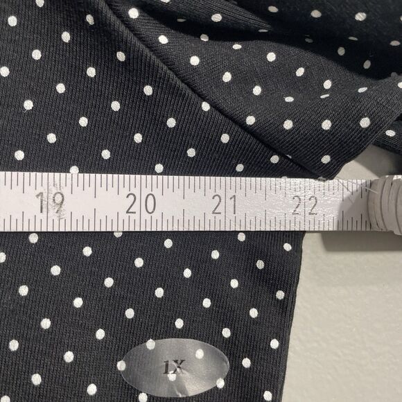 CJ Banks Women’s 1X Black White Polka Dot Long Sleeve Top NWT - Picture 11 of 11